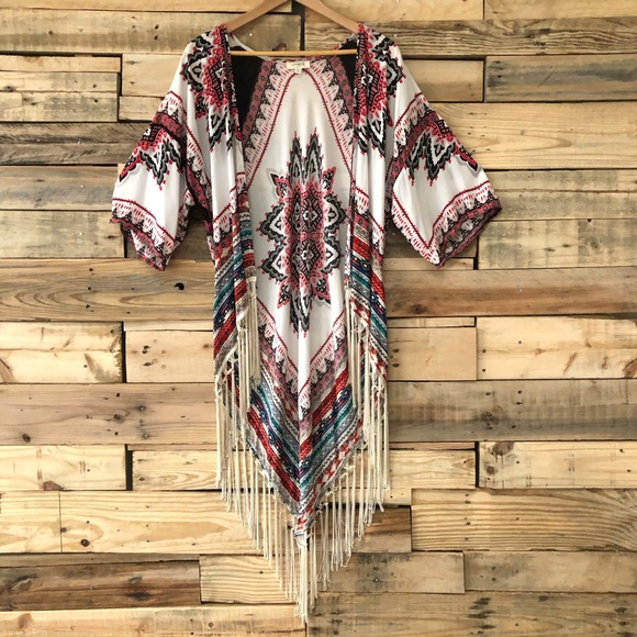 UMGEE fringed kimono, size S/M - Picture 2 of 10